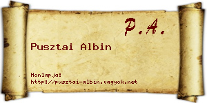 Pusztai Albin névjegykártya
